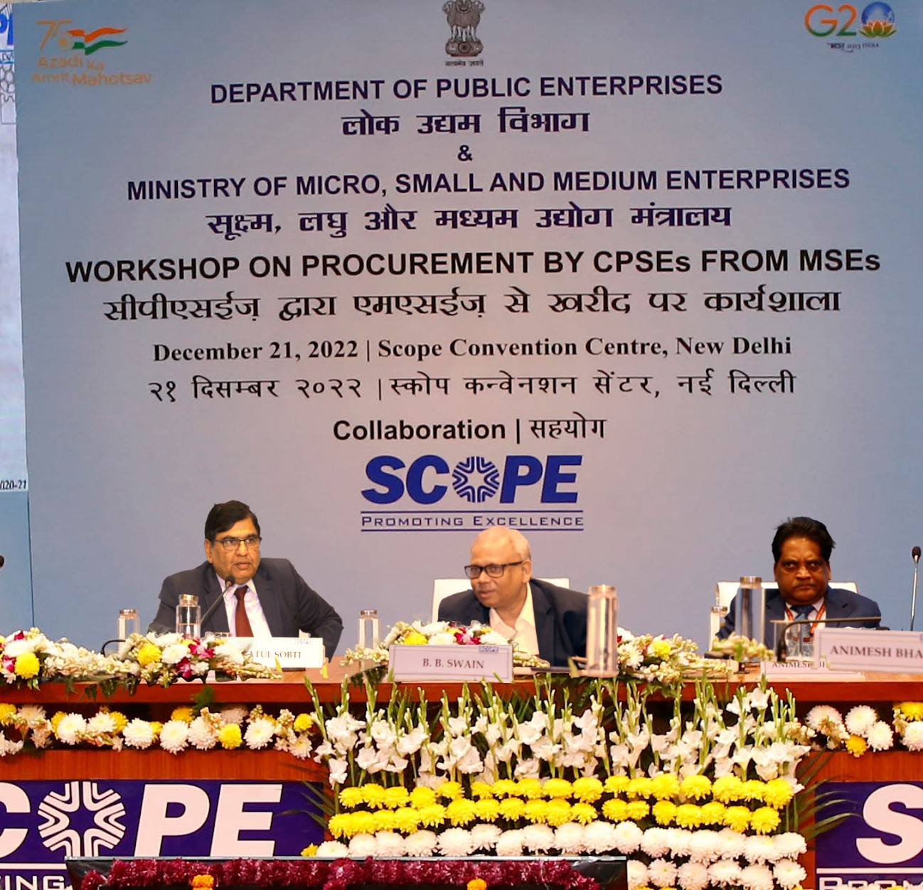 Department of Public Enterprises in association with SCOPE, organised ‘Workshop on Procurement by CPSEs from MSEs’ on 21st December, 2022 at Delhi