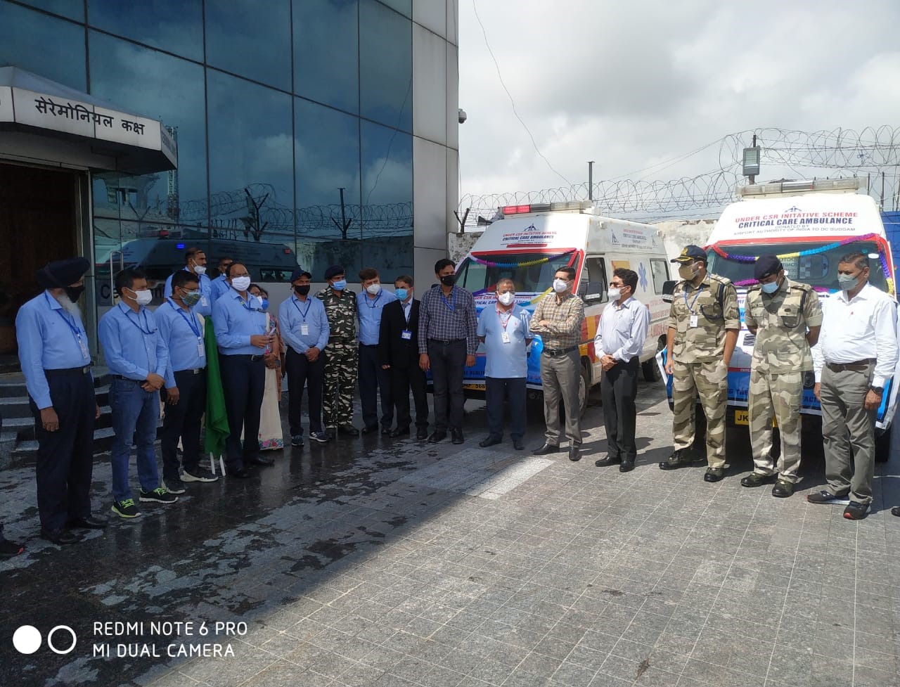 AAI`s Srinagar International Airport donates two critical care ambulance to Medical Department of Budgam District