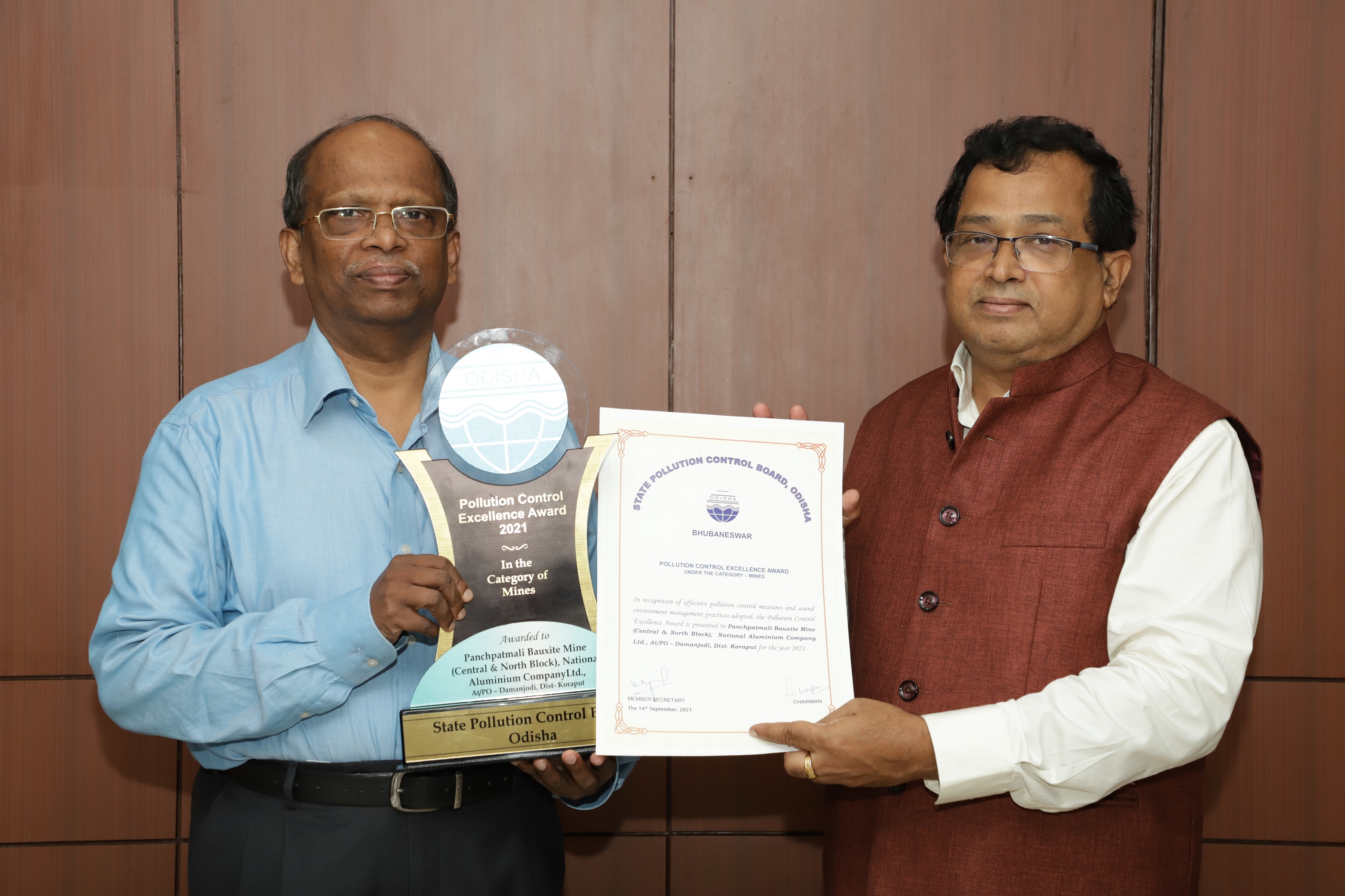 NALCO’s Panchpatmali Bauxite Mine awarded Pollution Control Excellence Award 2021