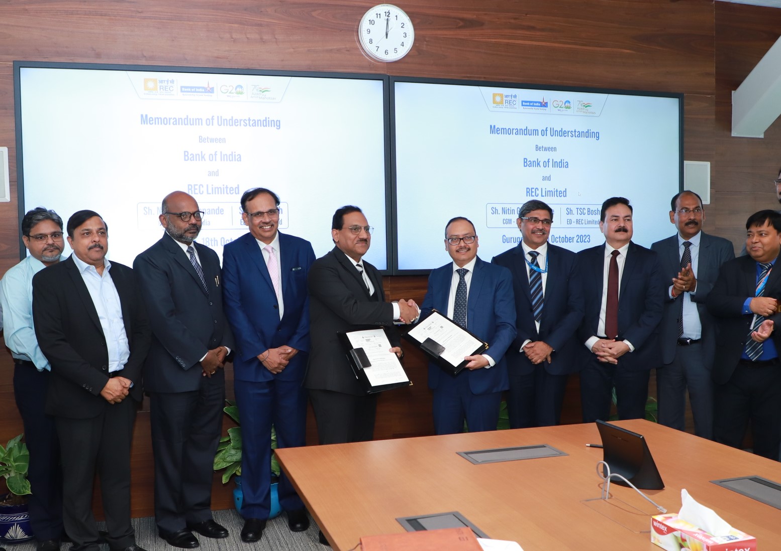 REC signs MoU with Bank of India, to co-finance Power and Infrastructure Projects amounting to Rs. 30,000 Cr