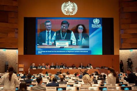 Apurva Chandra, Union Health Secretary and Chair of Committee A of 77th World Health Assembly delivers his closing remarks to the plenary