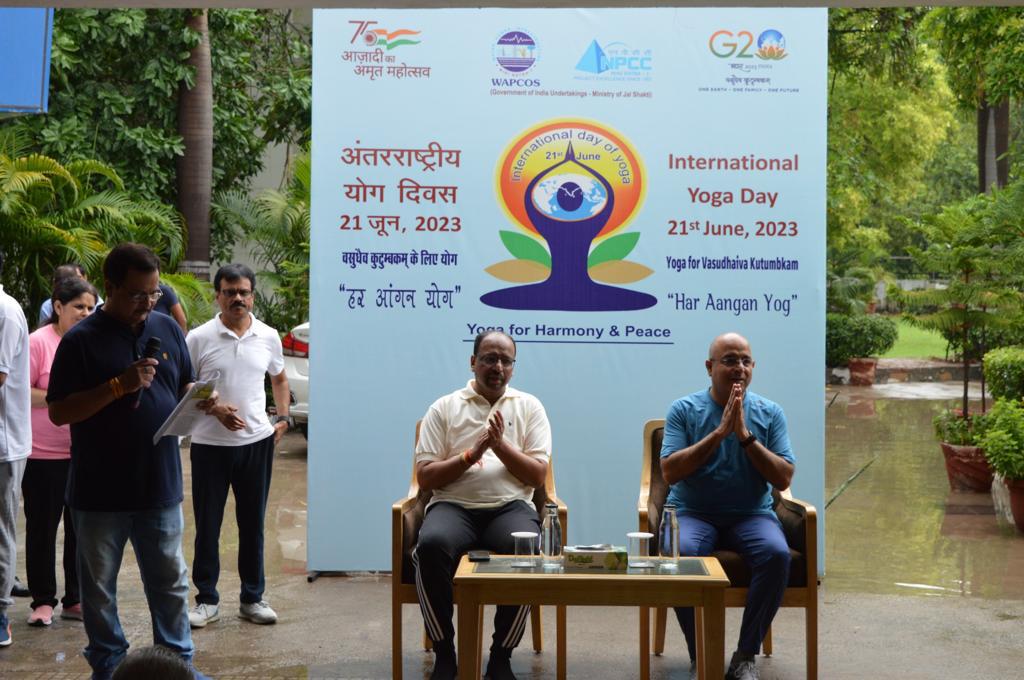 Yoga Day Celebrated at WAPCOS Office, Gurugram on 21st June, 2023.